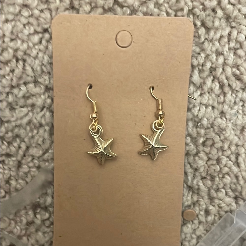 Gold Starfish Earrings